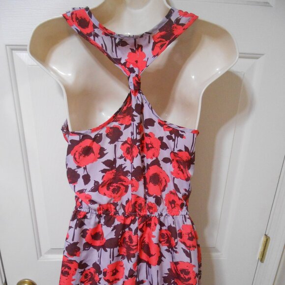 love, Fire Red and Purple Floral Backless Dress - Picture 10 of 13